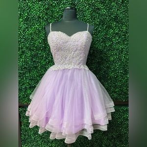 Short, tulle, lilac dress